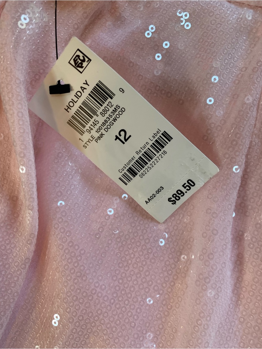 Light Pink Sequin Wide-Leg slacks ON 34th  sz 12